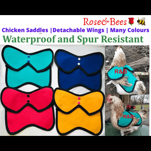 CHICKEN SADDLE | Chicken Apron | Hen protector | Waterproof Canvas | WINGS Back Protection | Poultry Mating | Bantam | Many Sizes | Cockerel