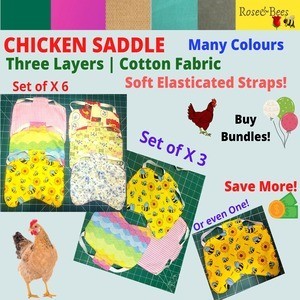 Chicken Saddle - Rose & Bees