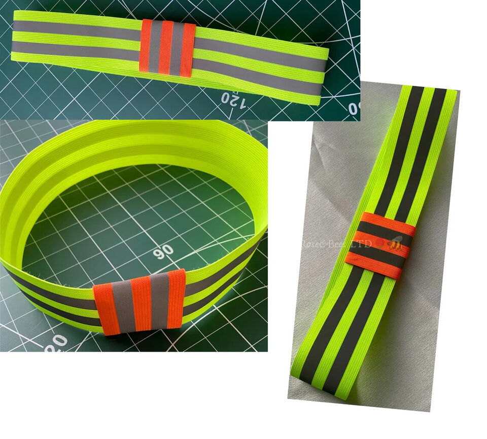 HELMET SAFETY BAND | Elasticated Hi Viz Fluorescent Reflective Hat Band - Image 3