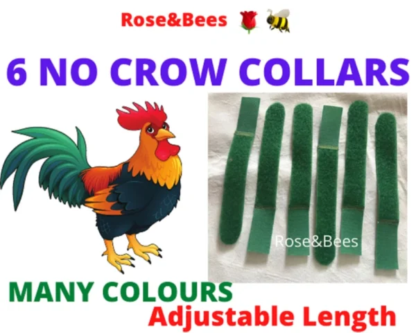 6X 18CM | Cockerel Collar | Rooster Quiet Collar | Low Crow | Anti Noise Neck Band | Chicken Duck Hen Poultry Turkey Cock Stop Crowing