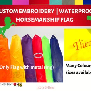 Custom Name Embroidery | Natural Horsemanship Training Flag | Equin Grooming | Horse Development | Ripstop Nylon Flag and Ring