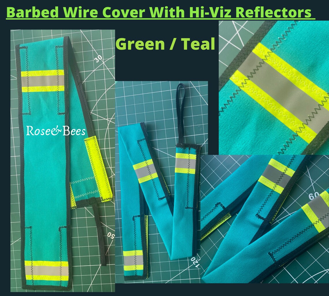 barbed wire with reflector blue