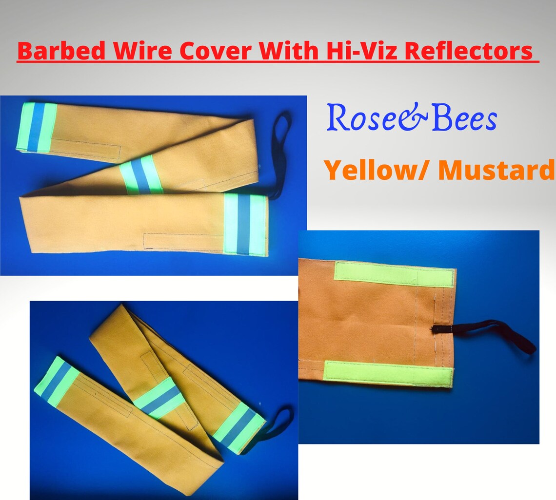 barbed wire with reflector yellow