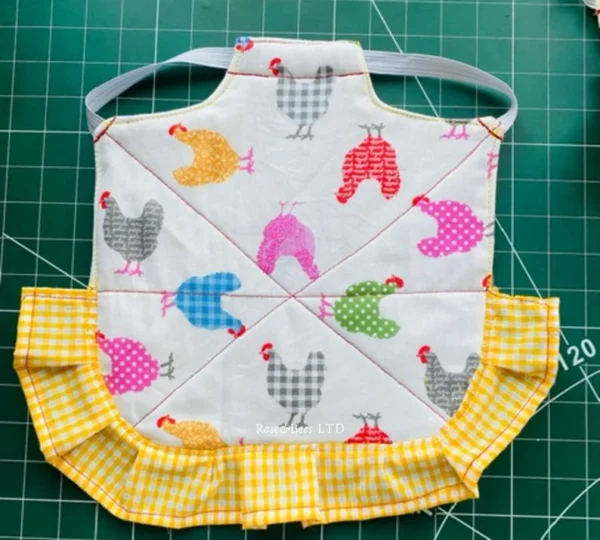 Quilted Ruffled Hen Apron | CHICKEN SADDLE | Poultry Apron | Hen Protector | Padded | Chicken Winter Saddle | Hen Jacket | Egg Layer | Farm - Image 3