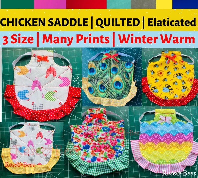ruffled hen apron Chicken Saddle - Rose & Bees