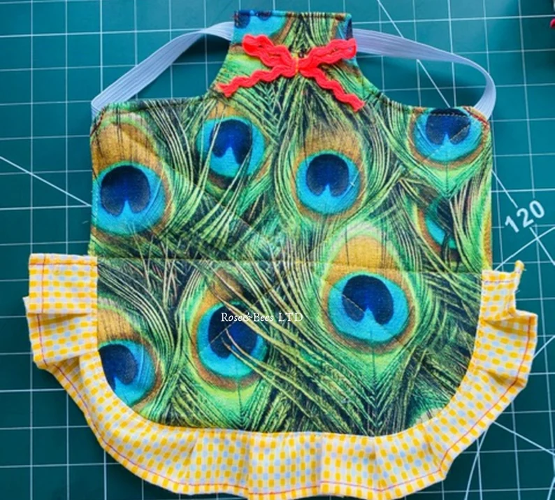 peacock feather Quilted Ruffled