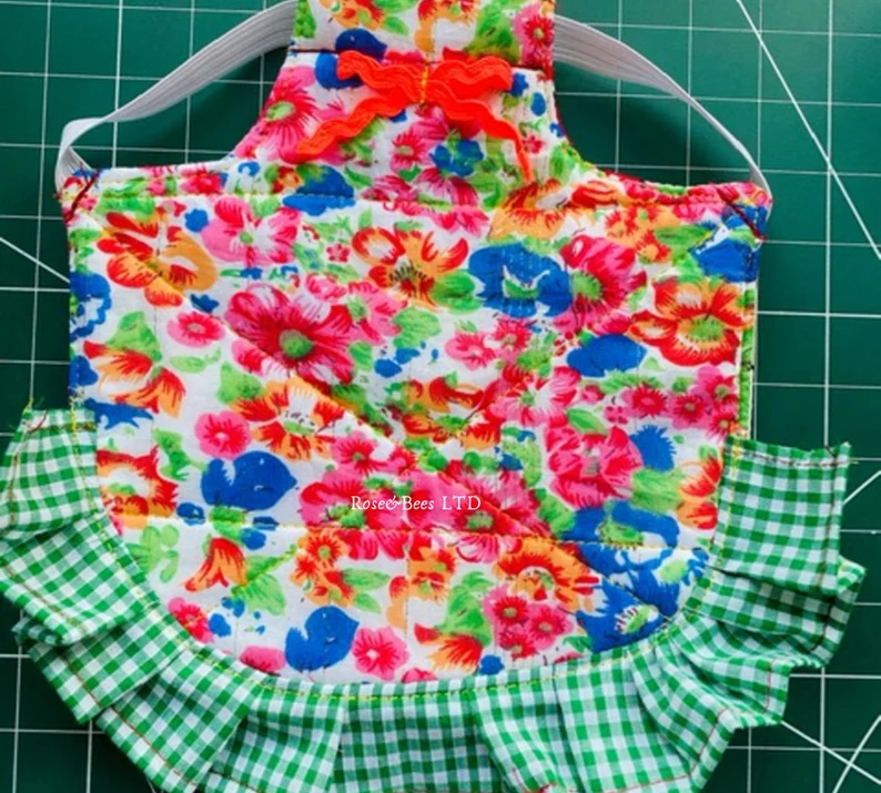 pink floral Quilted Ruffled
