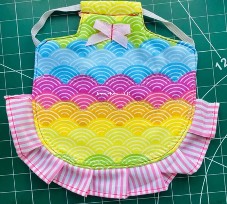 pink waves Quilted Ruffled