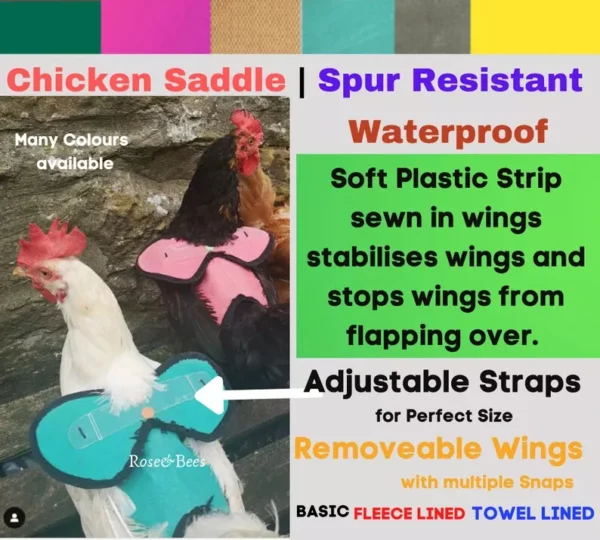 Chicken Saddle Wings Belly Strap Apron Hen protector Adjustable | rose & bees , hen saddle , poultry