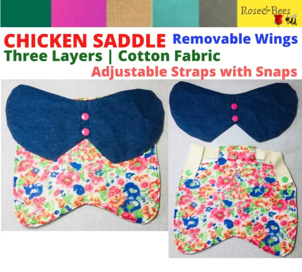 Chicken Saddle Adjustable Straps W Snaps Hen Apron Feather Protector Jacket Wing