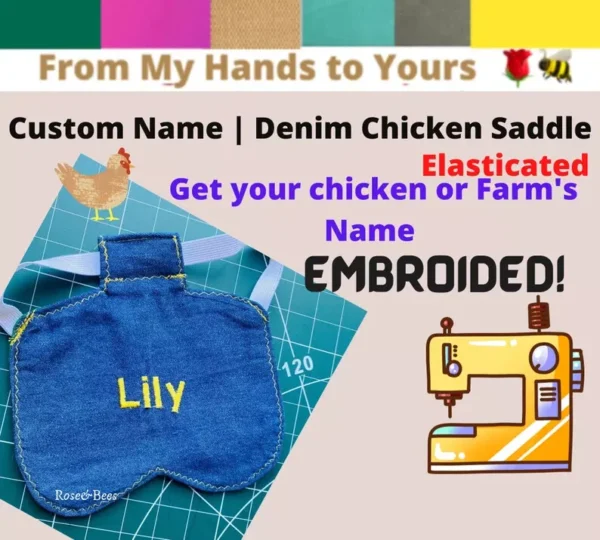 Embroided Custom Name Chicken jacket saddle Hen aprons Egg layer Poultry - Image 2
