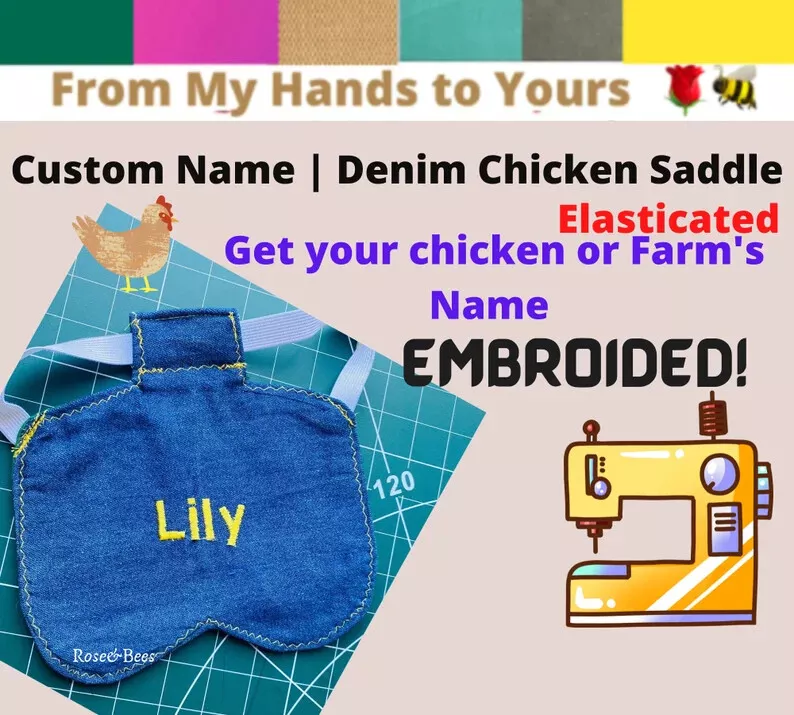 Embroided Custom Name Chicken jacket saddle Hen aprons Egg layer Poultry - Image 2