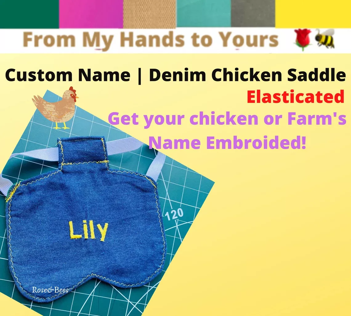 Embroided Custom Name Chicken jacket saddle Hen aprons Egg layer Poultry - Image 3
