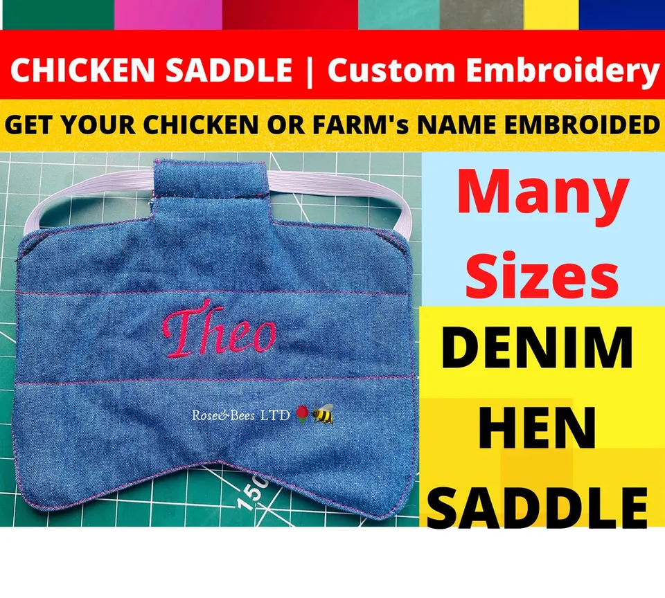 Embroided Custom Name Chicken jacket saddle Hen aprons Egg layer Poultry