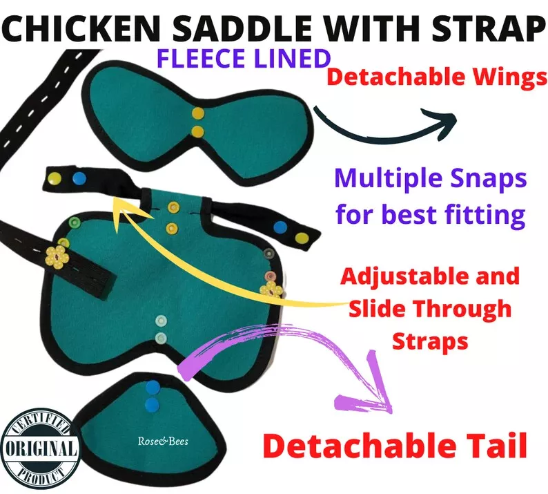 Chicken Saddle Wings Belly Strap Apron Hen protector Adjustable | rose & bees , hen saddle , poultry