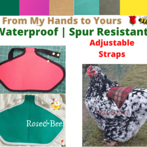 CHICKEN SADDLE | Hen Apron | WIDE | Large Poultry | Waterproof | Egg Layer | Strap With Snap | Hen Feather Protector | Bantams orpington