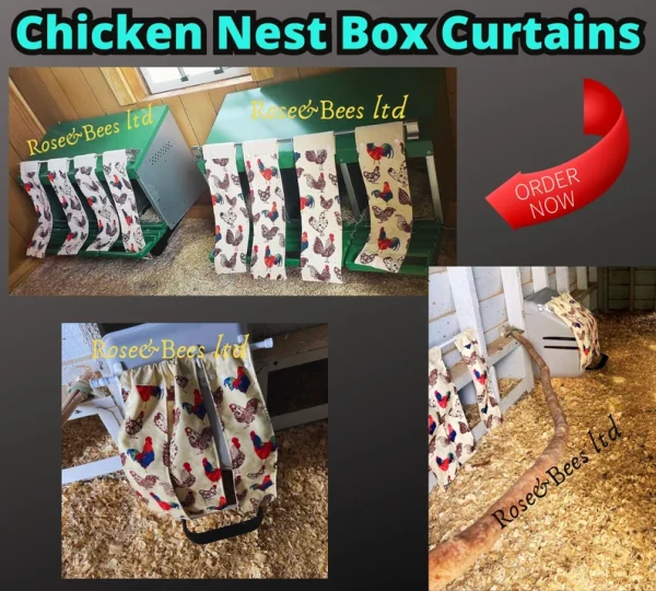 Chicken Nest Box Curtains | Hen Privacy Curtains | Nesting Box Cover | Poultry Nesting Box Curtains | Hen Coop Curtains | Hen House Cover | - Image 3