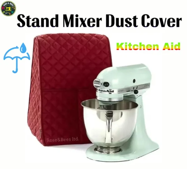 Handcrafted KitchenAid Mixer Dust Cover | Waterproof | Burgundy Stand Mixer Cover | Fits All KitchenAid Models | Kitchen Appliance Protector