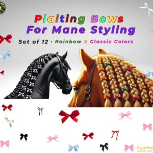 Pony Mane / Tail Bows | Set of 12 1.7” Horse Plaiting Band Bows Perfect for Grooming, Styling, & Adding Magic to Your Horse or Pony's Look!