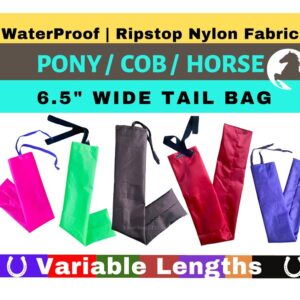 6.5" Wide Tail Saver Bag | Equine Tail Sack | Horse Cob Pony Tail Care | Equestrian Tack | Waterproof | Braid Tail Cover | Grooming Protect