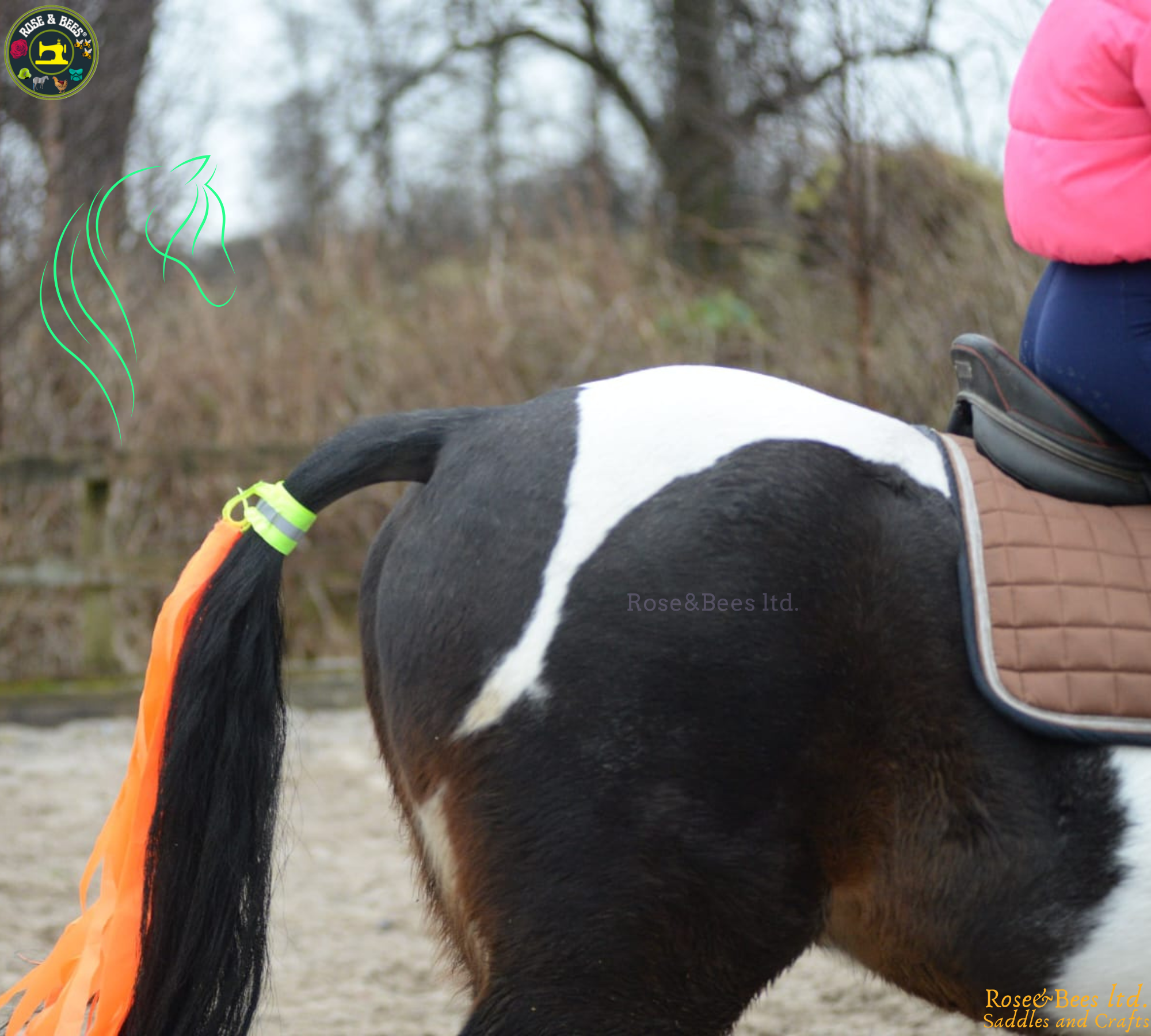 HORSE Hi Viz Reflective Tail Streamers | Adjustable Velcro & Elastic Band | Many Colours | Weatherproof | Be Seen Stay Safe On Road | Rider - Image 5